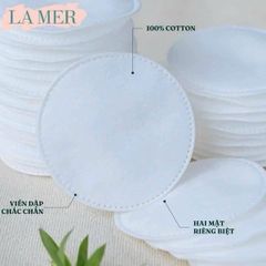 Bông Tẩy Trang Hữu Cơ Lamer 201 Miếng - 100% Cotton Siêu Mềm, Thân Thiện Với Da, Phù Hợp Mọi Loại Da, Giúp Giảm Mụn Đầu Đen