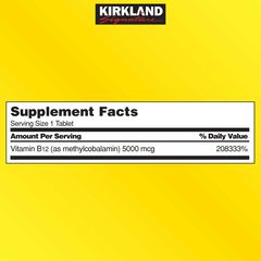Viên Uống B12 Kirkland 5000mcg 300 Viên - Hỗ Trợ Năng Lượng, Kháng Stress, Sức Khỏe Tinh Thần Từ Mỹ