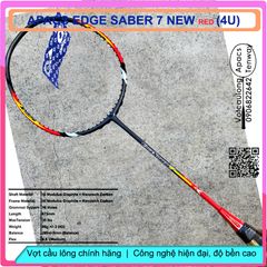 Vợt Cầu Lông Apacs EDGE SABER 7 New Red 4U - Vợt Dễ Điều Khiển, Đánh Phong Trào, Thiết Kế Màu Đỏ Sắc Sảo
