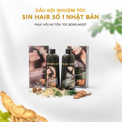 Dầu gội phủ bạc Nhân Sâm Nhật 500ml, màu đen và đen nâu