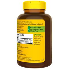 Viên uống bổ sung Vitamin D3 Nature Made D3 1000 IU - 650 viên hỗ trợ xương chắc khỏe, không gluten, an toàn cho người lớn tuổi