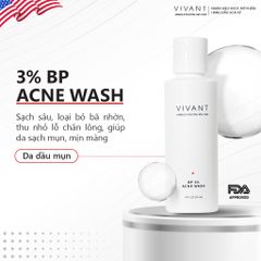 Sữa Rửa Mặt Vivant Skincare Bp 3% Acne Wash 115ml - Ngừa Mụn, Kháng Khuẩn, Dành Cho Da Dễ Bị Mụn Trứng Cá