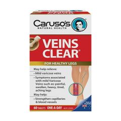 Viên uống giảm suy giãn tĩnh mạch Caruso’s Veins Clear 60 viên [Úc]