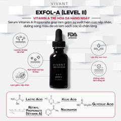 Serum Vivant Exfol-A 30ml - Giảm Nếp Nhăn, Sẹo Mụn, Tăng Sắc Tố, Chống Oxy Hóa, Phù Hợp Với Da Thường và Da Dầu