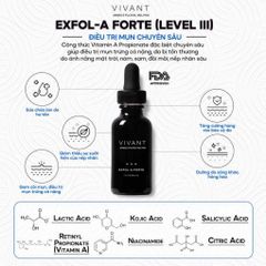 Serum Tẩy Tế Bào Chết Tái Tạo Da Vivant Exfol-A Forté 30ml - Dành cho Da Dầu, Mụn, Giúp Làm Mờ Nếp Nhăn và Tăng Cường Độ Săn Chắc Da
