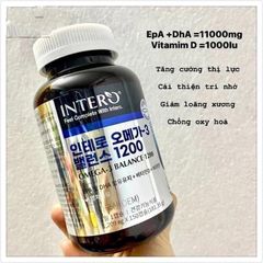 Viên uống Omega 3 nội địa Hàn Intero Omega-3 Balance 1200