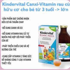 Siro Kindervital bổ sung Canxi và Vitamin D3 cho bé 250 ml,Đức