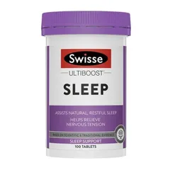 Viên uống hỗ trợ giấc ngủ Swisse Ultiboost Sleep 100 viên - Giảm căng thẳng, ngủ sâu và an thần tự nhiên từ Úc