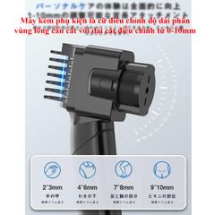 Máy cạo râu sạc Pin Vellope Nhật Bản 3 in 1 - Cắt tóc, tỉa lông cơ thể, chống nước, chuyên nghiệp, tiện lợi