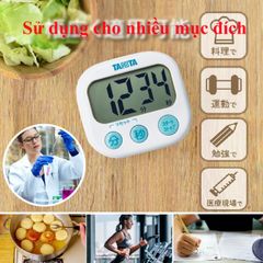 Đồng hồ đếm ngược cao cấp Tanita TD384 Nhật Bản - Đồng hồ hẹn giờ đa năng với màn hình LCD lớn, bấm giờ tiện lợi, phù hợp nấu ăn và thể thao.