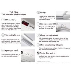 Máy Duỗi Thẳng và Uốn Tóc Salonia 32mm Nhật Bản - 2 Trong 1 Cao Cấp, Ceramic, Dải Nhiệt 80-220°C, Tiết Kiệm Thời Gian Tạo Kiểu