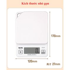 Cân điện tử nhà bếp KD-187 Tanita Nhật Bản - Cân tiểu ly 1kg/1g, lý tưởng cho chế độ ăn kiêng và nấu ăn chính xác