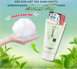 Sữa Rửa Mặt Trà Xanh Rohto Shirochasou 120g - Bọt Mịn Sakun, Làm Sáng Da, Ngăn Ngừa Mụn, Chiết Xuất Từ Trà Xanh Nhật Bản