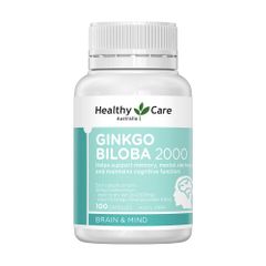 Viên uống bổ não Healthy Care Ginkgo Biloba 2000mg 100 viên - Hỗ trợ trí nhớ, tuần hoàn máu, giảm căng thẳng, hàng Úc chính hãng
