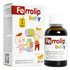 Sắt Ferrolip Baby Dạng Nhỏ Giọt Hương Đào - Bổ Sung Sắt Hữu Cơ Cho Trẻ Từ 0 Tháng Tuổi - 30ml