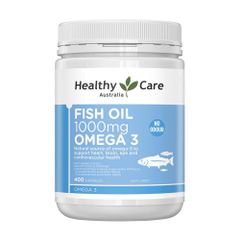Dầu Cá Healthy Care Omega-3 1000mg - Giúp Hỗ Trợ Tim Mạch và Khớp - 400 Viên, Chất Lượng Úc