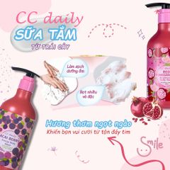 Sữa Tắm Trái Cây CC Daily Chiết Xuất Lựu Đỏ - Dưỡng Ẩm & Làm Sạch Sâu Cho Làn Da Rạng Rỡ, Không Kích Ứng 580g