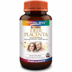 Viên Uống Đẹp Da Holistic Way Nhau Thai Hươu 9000mg - Chống Lão Hóa, Tăng Cường Đàn Hồi Da, Hàng Chính Hãng Singapore