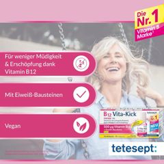 Vitamin B12 Tetesept B12 Vita Kick 500mg - 18 Lọ Hỗ Trợ Năng Lượng, Hệ Thần Kinh - Sản Phẩm Của Đức