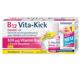 Vitamin B12 Tetesept B12 Vita Kick 500mg - 18 Lọ Hỗ Trợ Năng Lượng, Hệ Thần Kinh - Sản Phẩm Của Đức