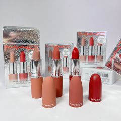 Set Son MAC Hail To The Chic Lipstick Trio - Bộ 3 Thỏi Son Chất Lì Ruby Woo, Stay Curious, Teddy 2.0 Hạn Chế