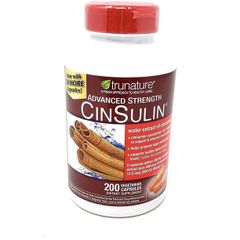 Viên uống cân bằng đường huyết Trunature CinSulin 200 viên - Hỗ trợ tiểu đường bằng bột quế, vitamin D và Chromium, sản phẩm Mỹ