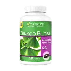 (Auth 100%) Viên uống Ginkgo Biloba 120mg Trunature - bổ sung tuần hoàn não và trí nhớ, Hộp 340 viên, Hàng Mỹ
