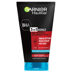 Sữa Rửa Mặt Garnier Hautklar BHA 3in1 Kohle - Giải Pháp Hiệu Quả Cho Da Dầu, Giảm Mụn Đầu Đen, Tẩy Tế Bào Chết, 150ml