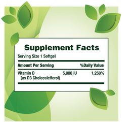 Viên uống Vitamin D3 Nature's Bounty 125mcg - Bổ sung Vitamin D cho sức khỏe xương khớp và hệ miễn dịch - Hàng Mỹ chính hãng