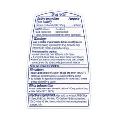 Viên nhai hỗ trơ dạ dày TUMS Extra Strength 750mg 100 viên, Mỹ