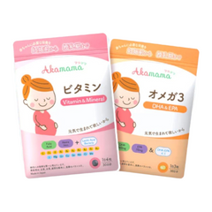Combo Viên Uống Bổ Sung Dinh Dưỡng Cho Bà Bầu - Canxi, DHA & EPA, Vitamin từ Akamama Nhật Bản - Chăm Sóc Mẹ và Bé Toàn Diện
