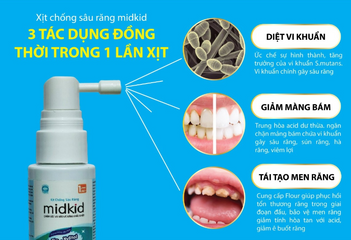 Xịt Chống Sâu Răng Midkid 30ml Dành Cho Bé Từ 1-6 Tuổi - Giải Pháp Ngăn Ngừa Sâu Răng An Toàn, Hiệu Quả Từ Nhật Bản