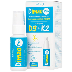 Sản Phẩm Xịt Miệng Dimao Pro D3K2 25ml - Hỗ Trợ Bổ Sung Vitamin D và K cho Trẻ, Tăng Cường Hấp Thu Canxi, Tăng Chiều Cao