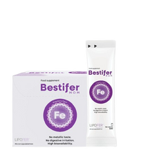 Bestifer Nước Sắt Bổ Máu Dành Cho Phụ Nữ Mang Thai & Cho Con Bú - Hỗ Trợ Thiếu Sắt, Vitamin B6 & B12, Hộp 24 Gói 5ml