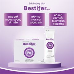 Bestifer Nước Sắt Bổ Máu Dành Cho Phụ Nữ Mang Thai & Cho Con Bú - Hỗ Trợ Thiếu Sắt, Vitamin B6 & B12, Hộp 24 Gói 5ml