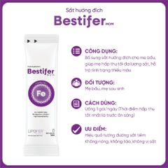 Bestifer Nước Sắt Bổ Máu Dành Cho Phụ Nữ Mang Thai & Cho Con Bú - Hỗ Trợ Thiếu Sắt, Vitamin B6 & B12, Hộp 24 Gói 5ml