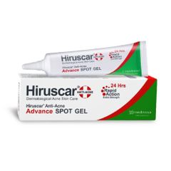 Gel Hiruscar Anti Acne ADVANCE 10g - Hỗ Trợ Giảm Mụn, Mờ Thâm và Làm Sáng Da, Giảm Sưng Đau Mụn