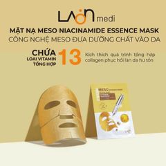 Mặt Nạ Dưỡng Trắng Laon Medi Meso Essence Mask - Niacinamide Cấp Ẩm & Làm Sáng Da (30ml, 10 Miếng) tặng thanh massage mặt