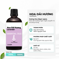 Tinh dầu hoa oải hương iCHARM, Tinh dầu nguyên chất