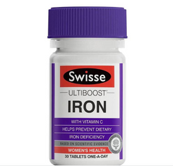 Viên Uống Sắt Hữu Cơ Swisse Ultiboost Iron 30 Viên - Bổ Máu Từ Úc, Giúp Ngăn Ngừa Thiếu Máu, Tăng Cường Năng Lượng
