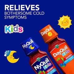 Set 3 Chai Siro Ho Cảm Vicks DayQuil & NyQuil Kids 709ml - Hỗ Trợ Giảm Nghẹt Mũi, Ho Cho Trẻ 6 Tuổi Trở Lên, Hương Vị Quả Mọng