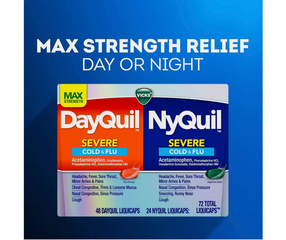 Viên uống giảm ho và cảm cúm Vicks DayQuil & NyQuil 72 viên - Hỗ trợ sức đề kháng, giảm triệu chứng cảm lạnh hiệu quả