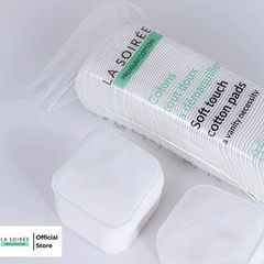Bông Tẩy Trang La Soirée La Claire - Miếng Vuông Mềm Mịn 100% Cotton Cho Da Nhạy Cảm, Lớp Trang Điểm Sạch Sẽ
