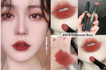Son Môi MAC Powder Kiss Velvet Blur Slim 878 Dubonnet - Màu Đỏ Gạch, Dưỡng Ẩm, Lên Màu Chuẩn, Sản Phẩm Nhập Khẩu Mỹ