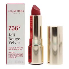 Son Môi Lì Clarins Joli Rouge Velvet Matte -756v, Dưỡng Ẩm Lâu Trôi, Độ Lên Màu Cao, Son Thỏi Chính Hãng, Mỹ Phẩm Pháp Chất Lượng Cao