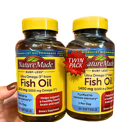 Viên Dầu Cá Omega 3 Fish Oil Nature Made 1400MG, Fish Oil Burp Less