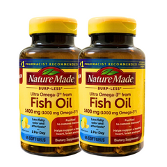 Viên Dầu Cá Omega 3 Fish Oil Nature Made 1400MG, Fish Oil Burp Less