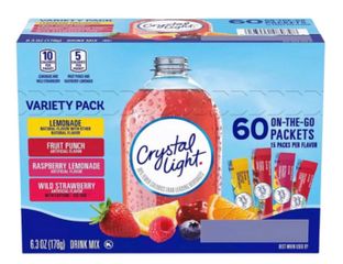 Bột Pha Nước Trái Cây Không Đường Crystal Light 60 Gói - Hương Vị Chanh, Trái Cây Nhiệt Đới, Dâu Rừng, Chanh Mâm Xôi - Giải Khát Thể Thao, Đường Hóa Học