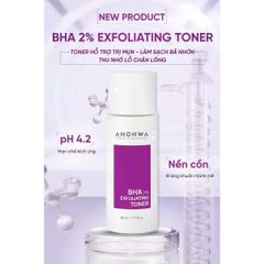 Toner Tẩy Da Chết BHA Ahohwa - Giảm Mụn, Làm Sạch Sâu, Thu Nhỏ Lỗ Chân Lông, Chăm Sóc Da Hàn Quốc 150ml