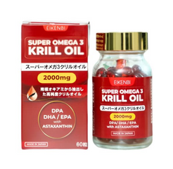 Dầu Nhuyễn Thể Super Omega 3 Krill Oil 2000mg Eikenbi - Tăng Cường Sức Khỏe, Hỗ Trợ Tim Mạch và Làm Đẹp Da Nhật Bản